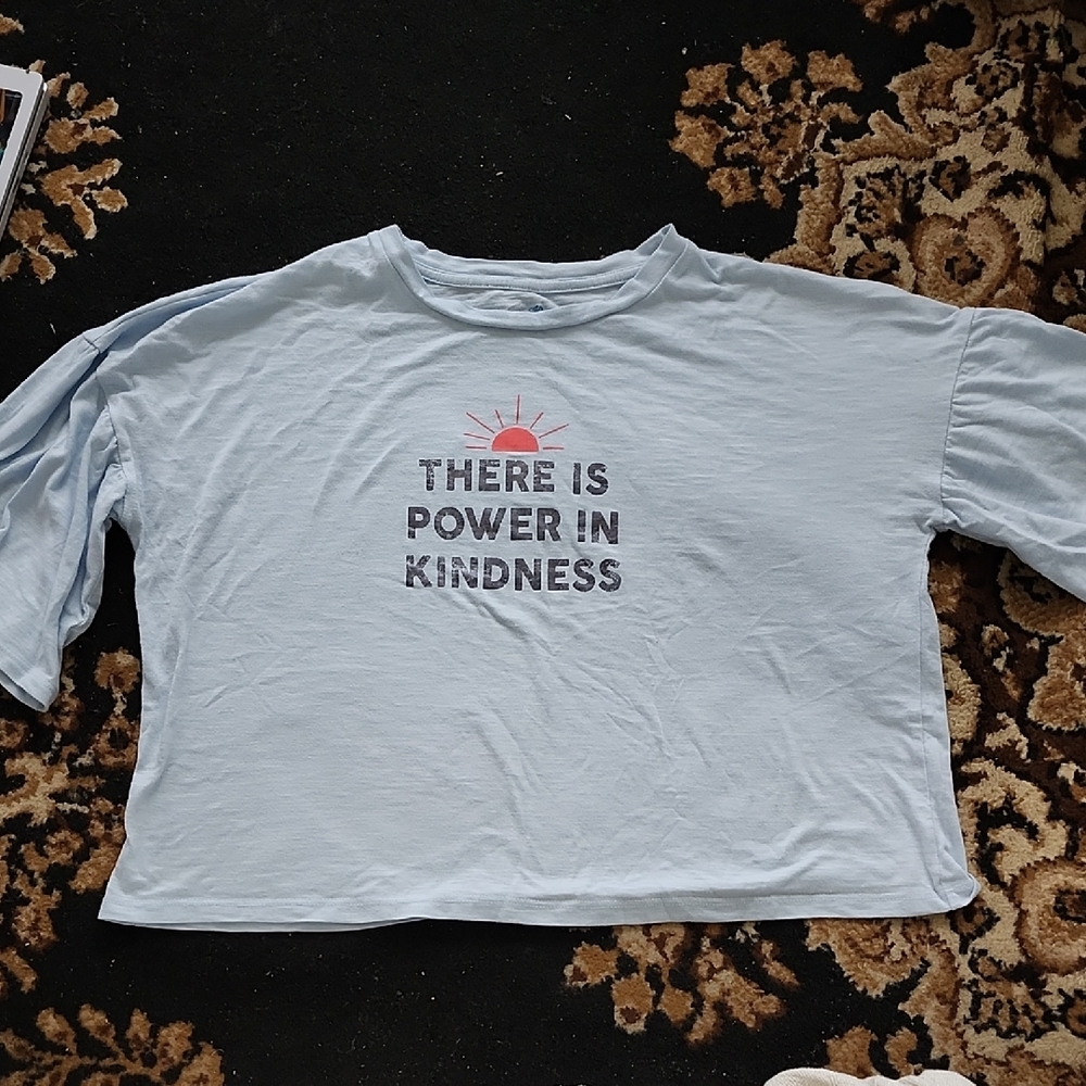 JCP Thereabouts Light Blue "There Is Power In Kindness" Graphic T-Shirt; 3XL